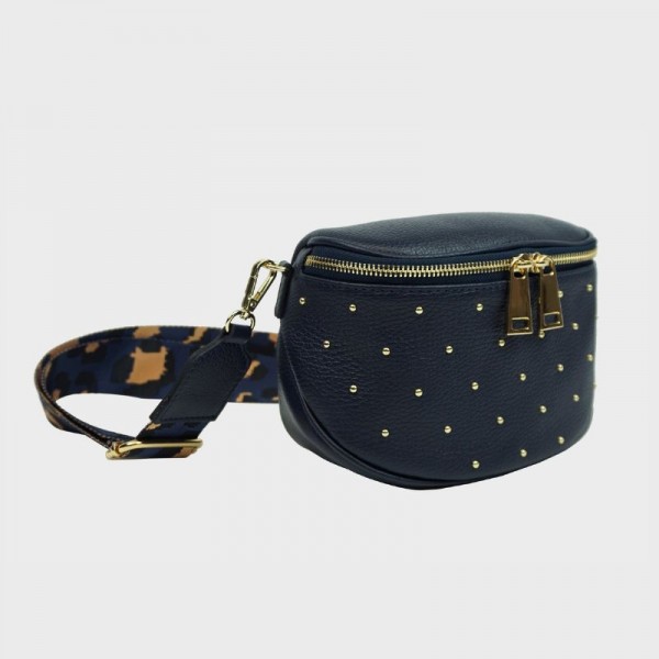 Anais - Sac banane cloutée en cuir Capri