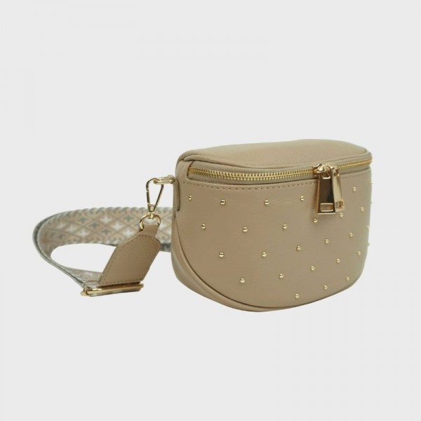 Anais - Sac banane cloutée en cuir Capri