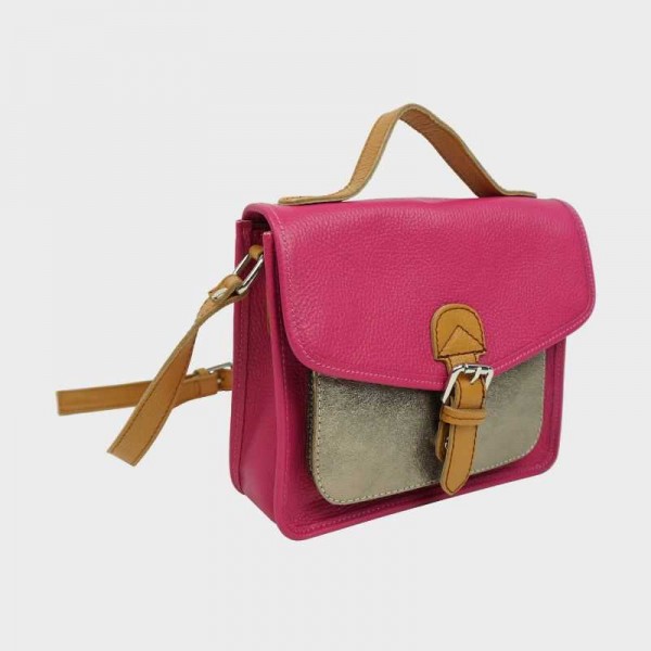 Anais - Cartable en cuir avec poche... Anais - Cartable en cuir avec poche...