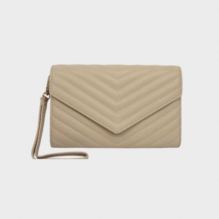 pochette matelassée taupe pour femme au meilleur prix sur pecari.fr