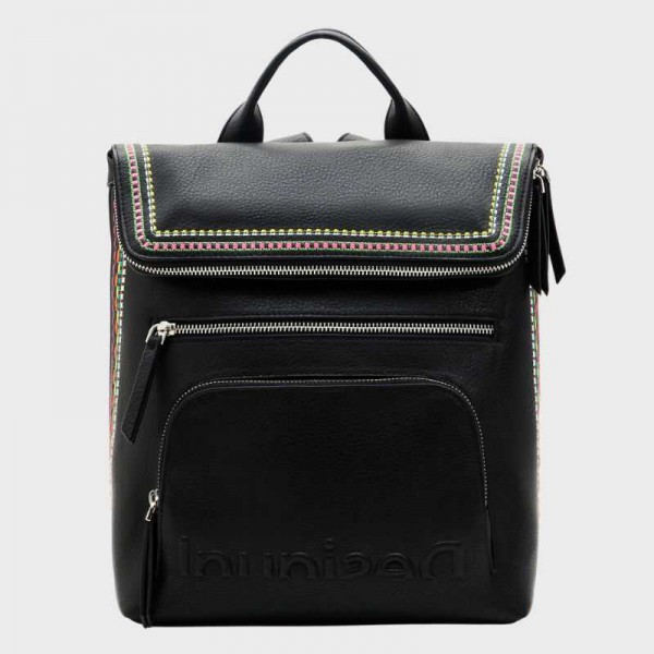 Desigual - Sac à dos brodé avec rabat...