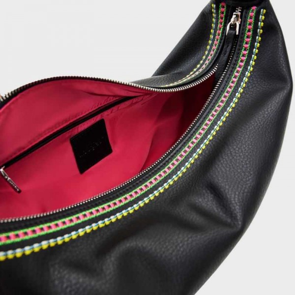 Desigual - Sac porté épaule broderies...