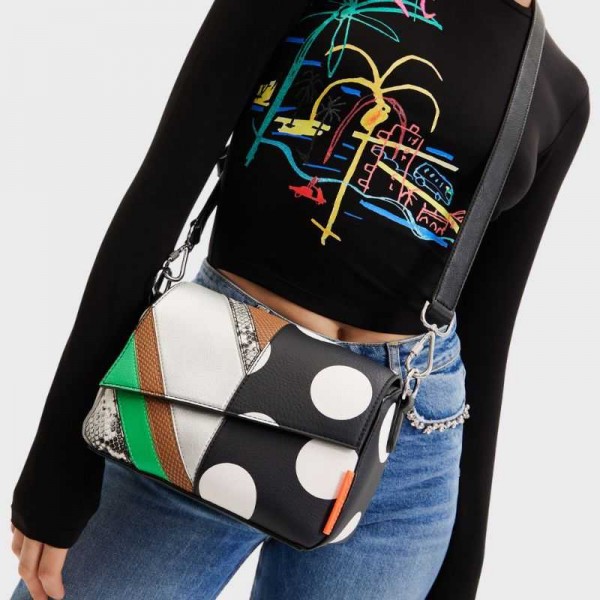 Petit sac bandoulière patchwork 23saxp88 de la marque Desigual Petit sac bandoulière patchwork 23saxp88 de la marque Desigual