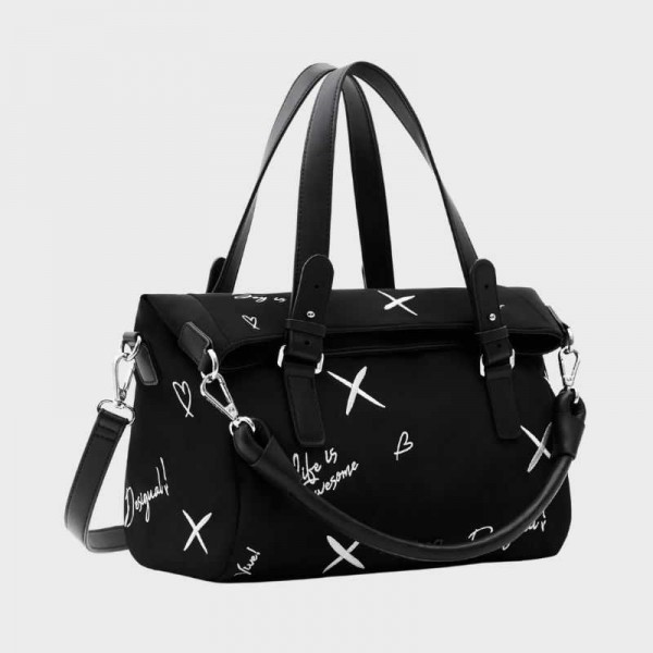 Sac à main noir broderies 23saxy27 de la marque Desigual