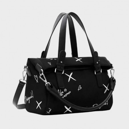 Sac à main noir broderies 23saxy27 de la marque Desigual