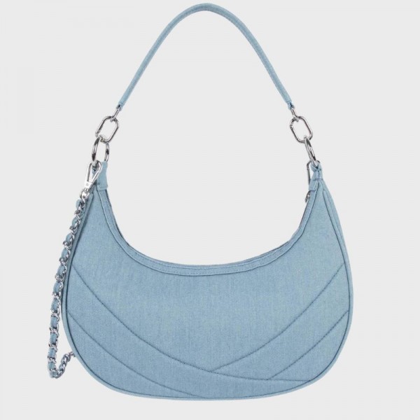 Lancaster - Sac hobo jeans matelassé...