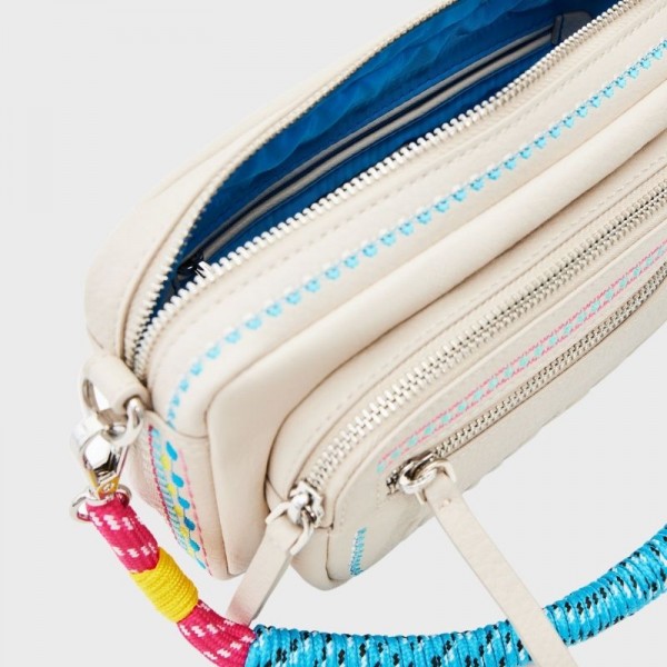 Desigual - Sac bandoulière broderies...