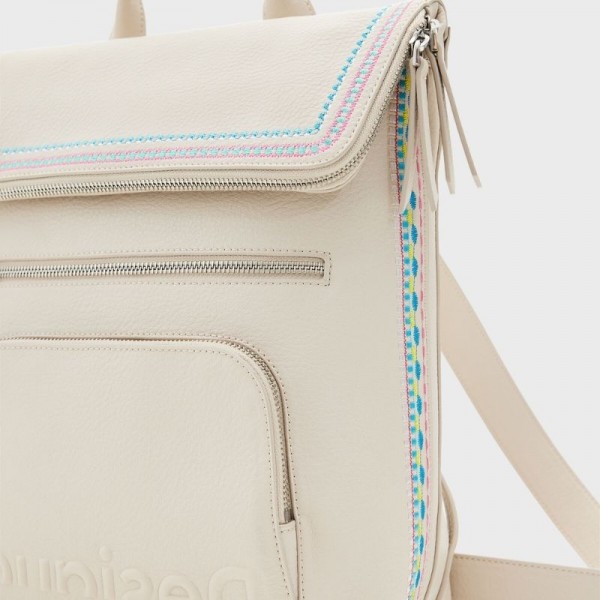 Desigual - Sac à dos brodé avec rabat...