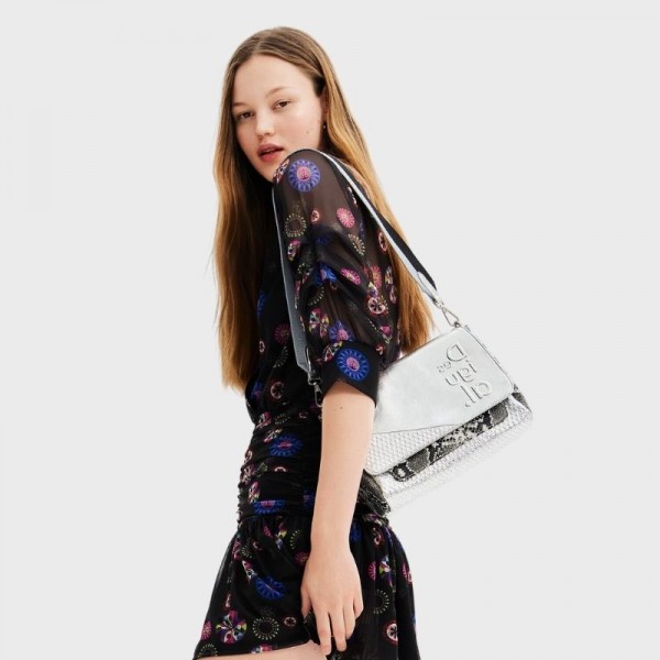 Desigual - Sac bandoulière métallisé...
