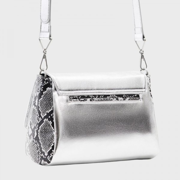 Desigual - Sac bandoulière métallisé...