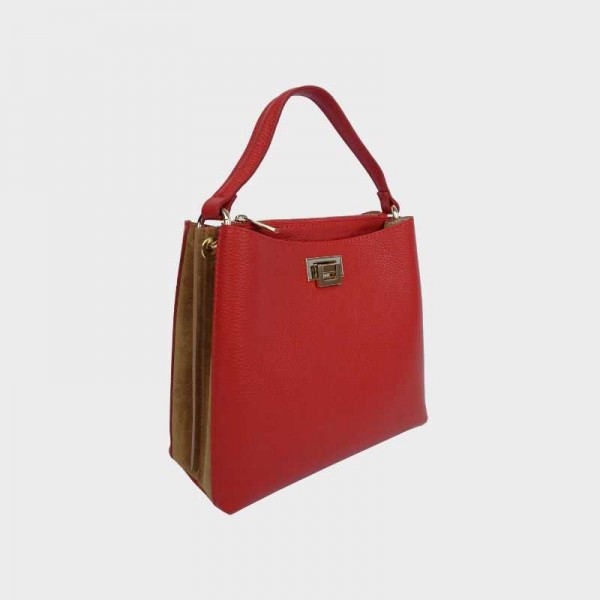 Anais - Sac à main bi-couleur en cuir...