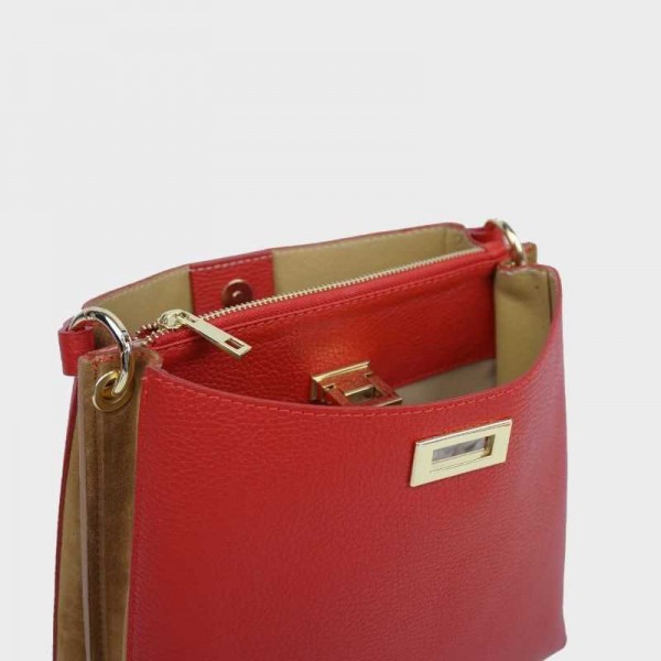 Anais - Sac à main bi-couleur en cuir...