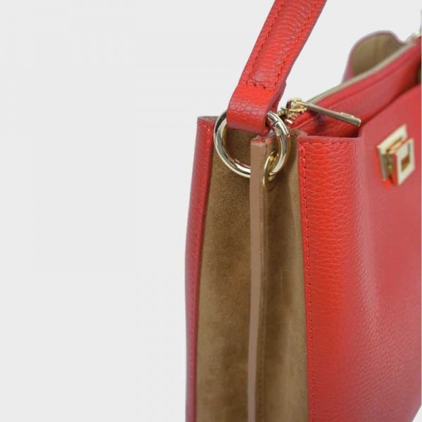 Anais - Sac à main bi-couleur en cuir...