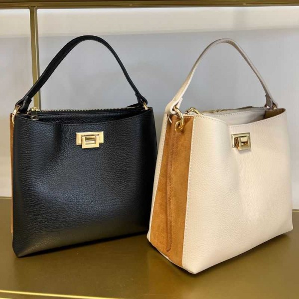 Anais - Sac à main bi-couleur en cuir... Anais - Sac à main bi-couleur en cuir...