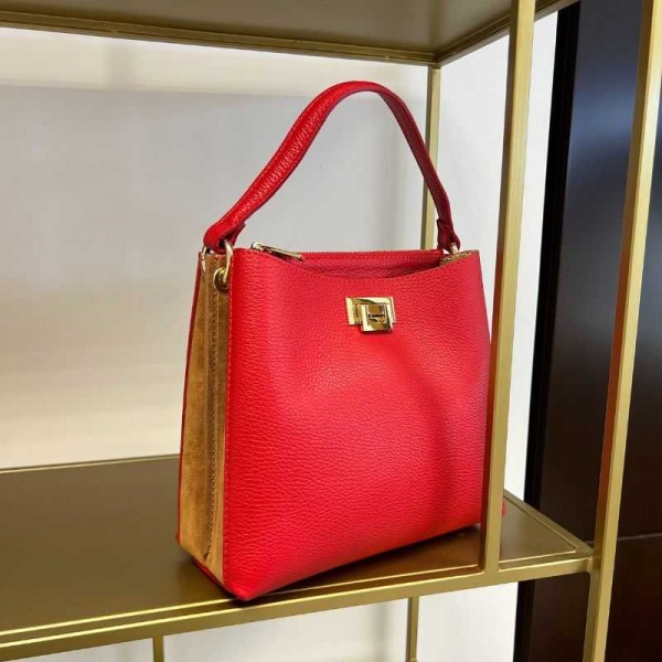 Anais - Sac à main bi-couleur en cuir...