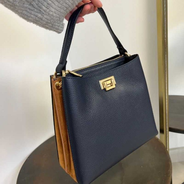 Anais - Sac à main bi-couleur en cuir... Anais - Sac à main bi-couleur en cuir...