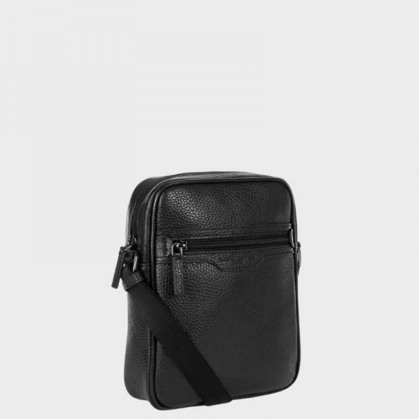 Lancaster - Sacoche en cuir noir... Lancaster - Sacoche en cuir noir...