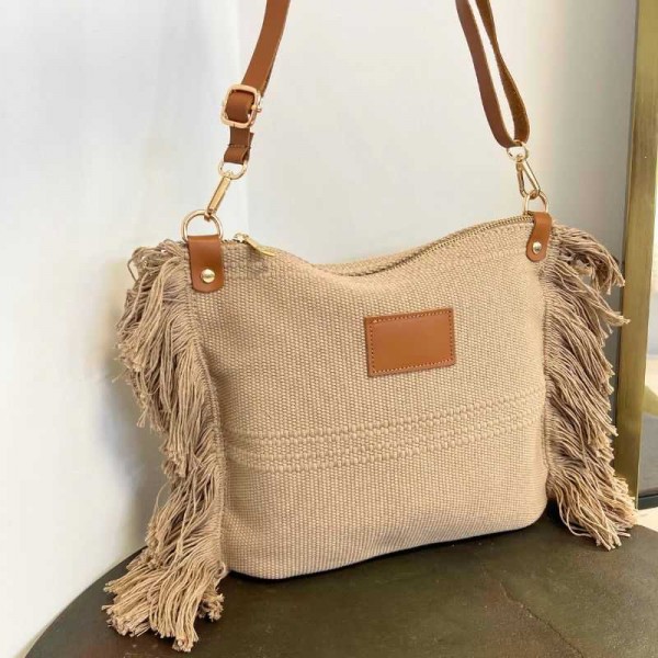 Anais - Sac bandoulière à franges...