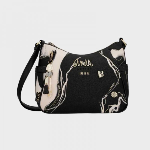 Anekke - Sac bandoulière noir Nature...