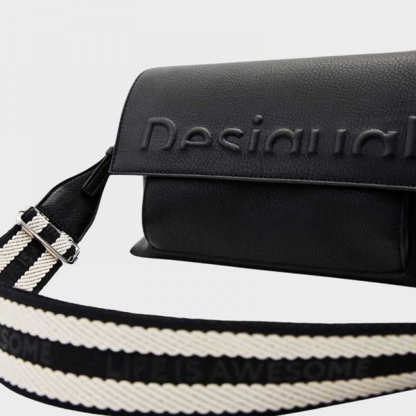 Desigual - Sac bandoulière demi-logo...