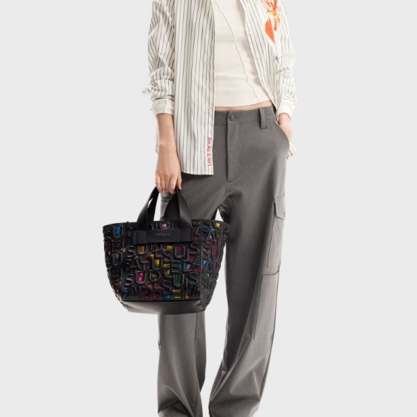 Desigual - Sac à main lettres noires...