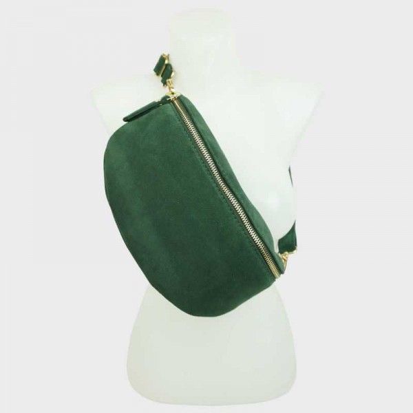 Anais - Sac banane en croûte de cuir...