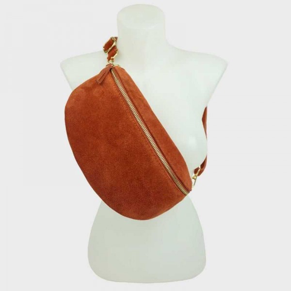 Anais - Sac banane en croûte de cuir...