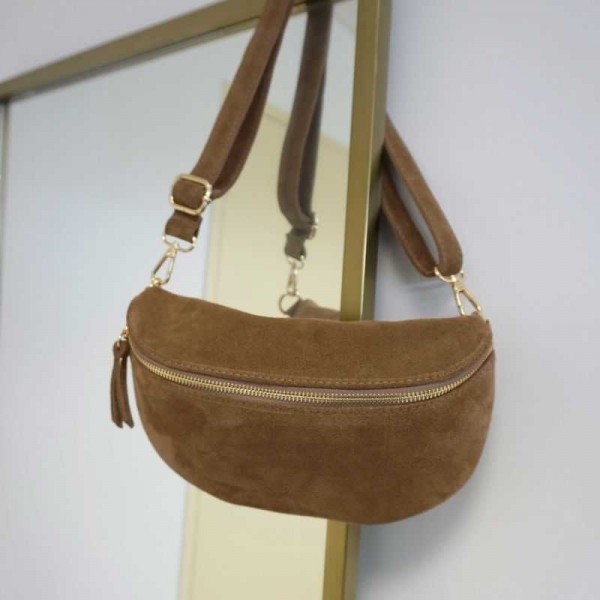 Anais - Sac banane en croûte de cuir...