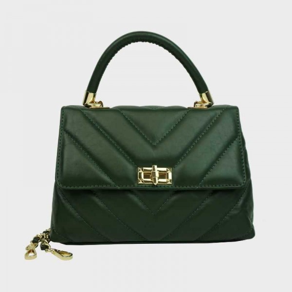 Anais - Sac à main en cuir matelassé...