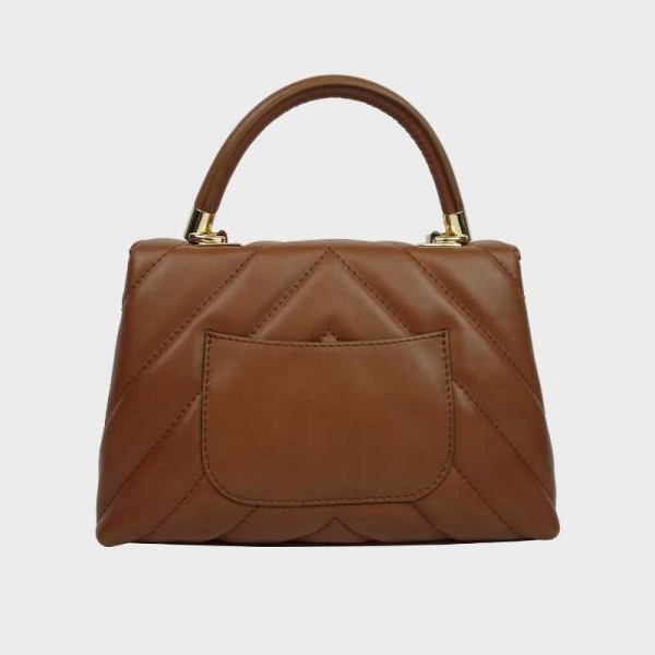 Anais - Sac à main en cuir matelassé...