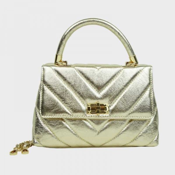 Anais - Sac à main en cuir matelassé...