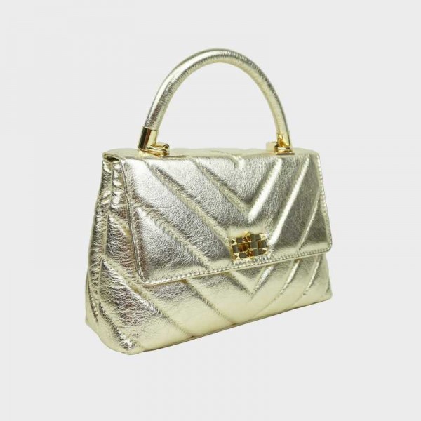 Anais - Sac à main en cuir matelassé...