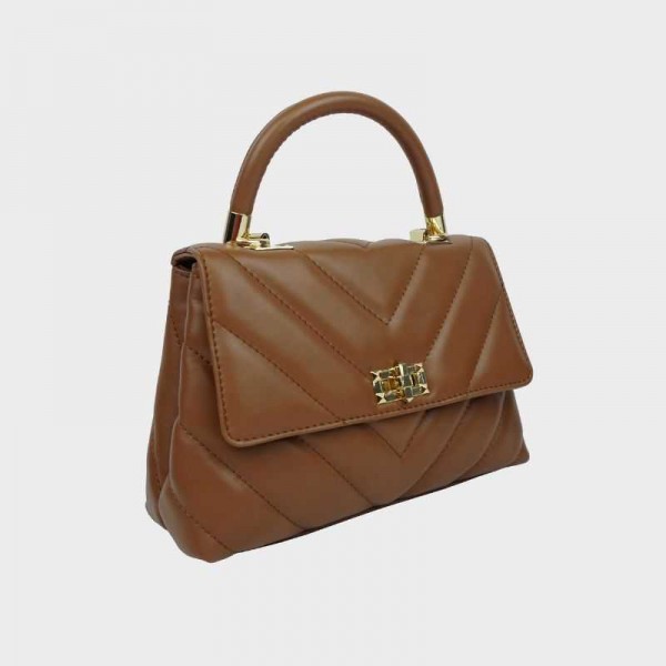 Anais - Sac à main en cuir matelassé...