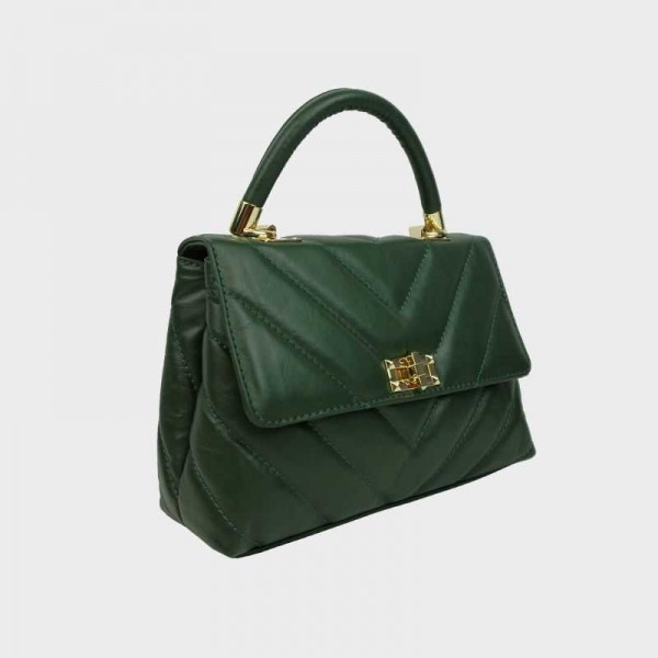 Anais - Sac à main en cuir matelassé...