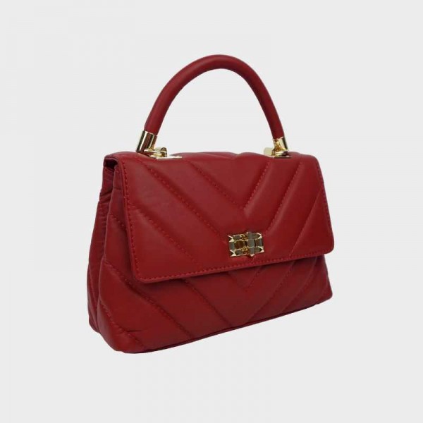 Anais - Sac à main en cuir matelassé...