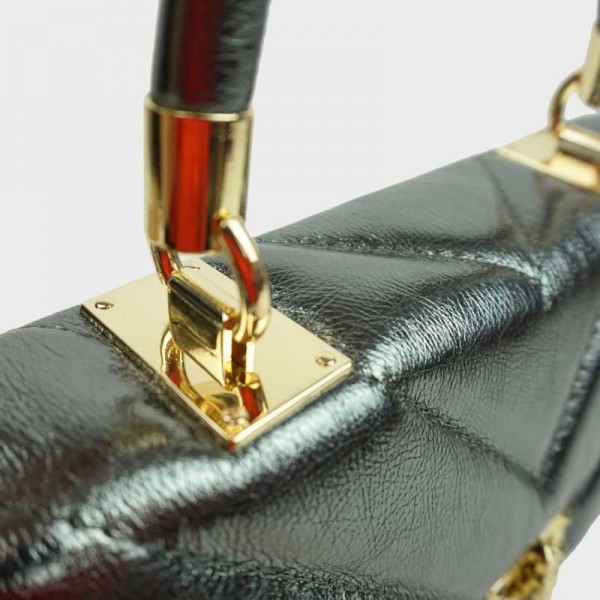 Anais - Sac à main en cuir matelassé...