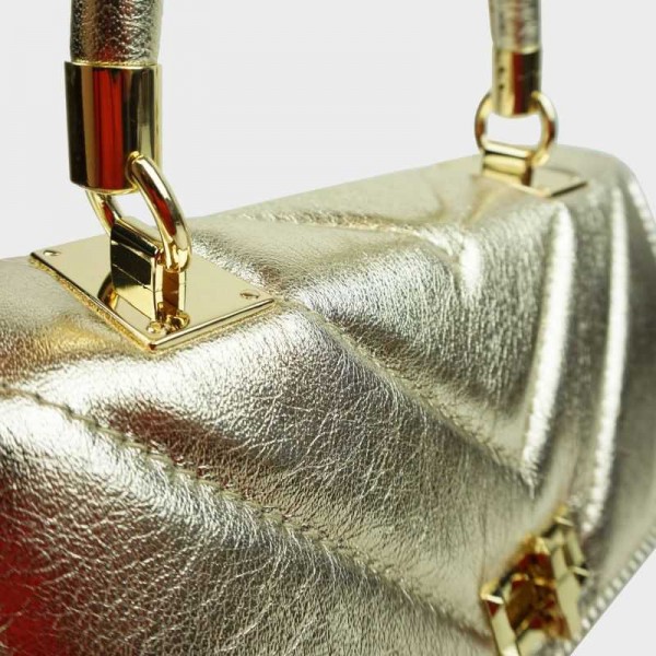 Anais - Sac à main en cuir matelassé...