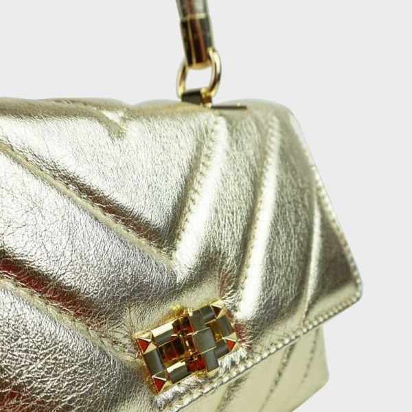 Anais - Sac à main en cuir matelassé...