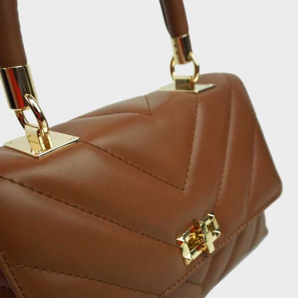 Anais - Sac à main en cuir matelassé...