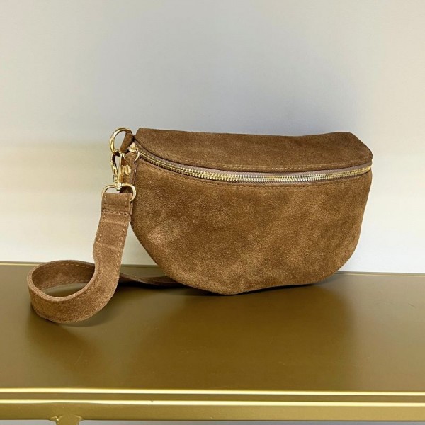 Anais - Sac banane en croûte de cuir...