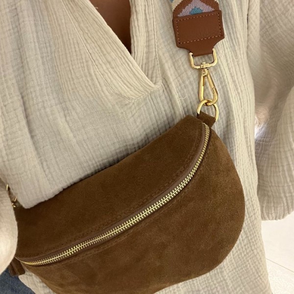 Anais - Sac banane en croûte de cuir...