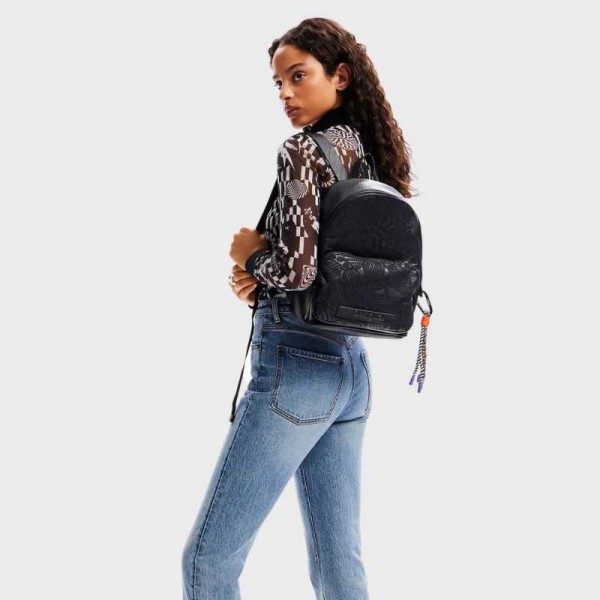 Desigual - Sac à dos broderie fleurs...