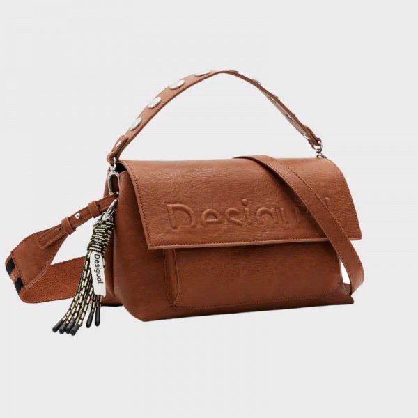 Desigual - Sac bandoulière demi-logo...