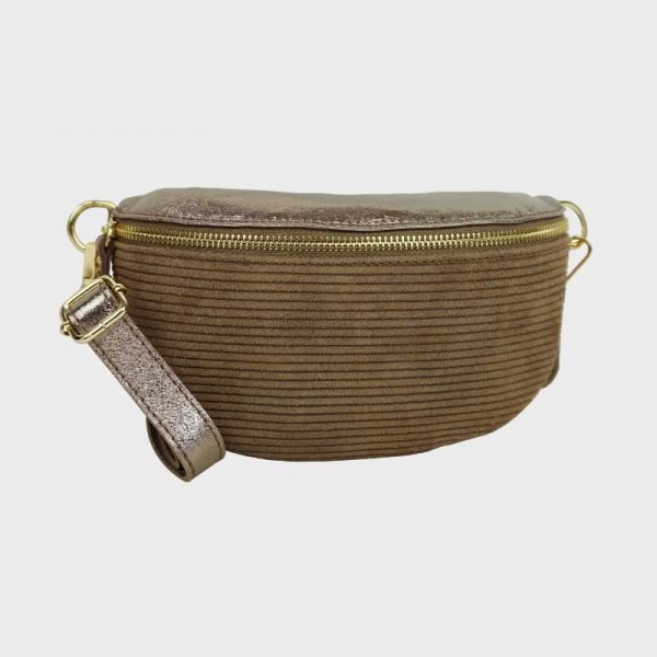 Anais - Sac banane en cuir bi-matière...