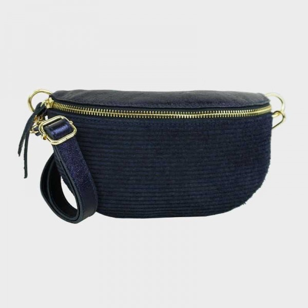 Anais - Sac banane en cuir bi-matière...