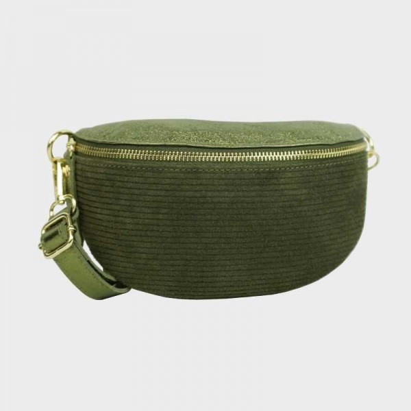 Anais - Sac banane en cuir bi-matière...