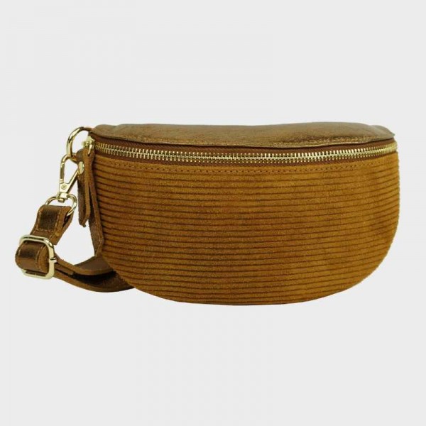 Anais - Sac banane en cuir bi-matière...