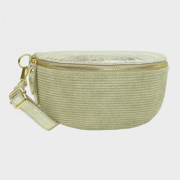 Anais - Sac banane en cuir bi-matière...