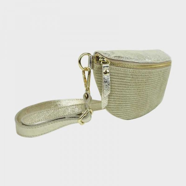 Anais - Sac banane en cuir bi-matière...