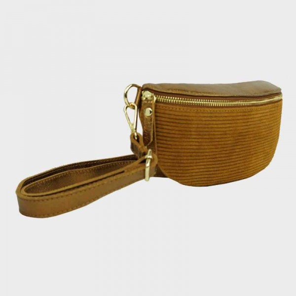 Anais - Sac banane en cuir bi-matière...